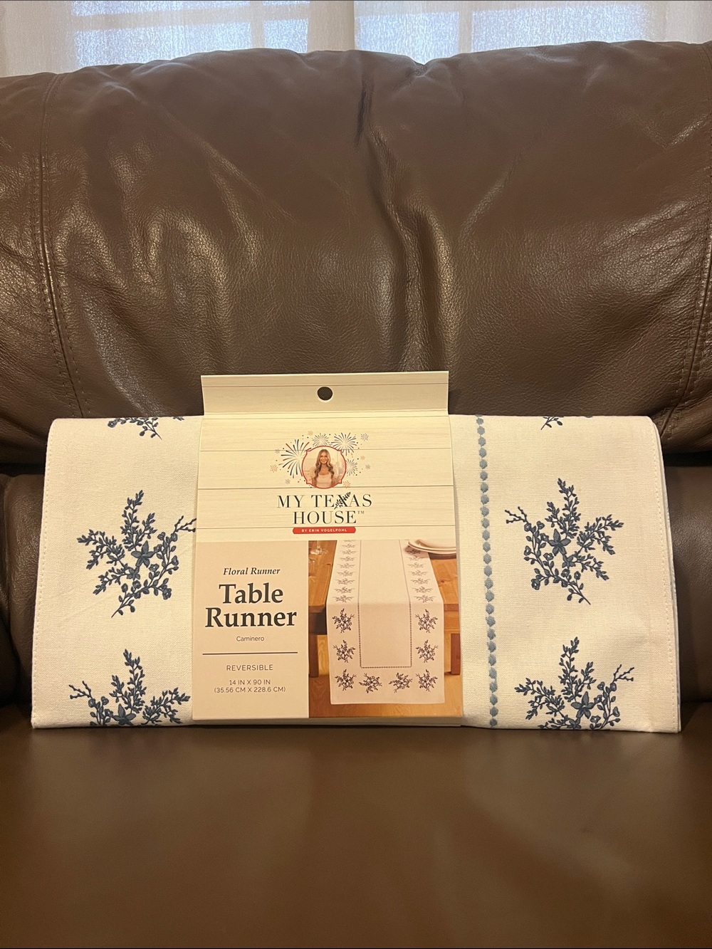 Blue Floral Table Runner
